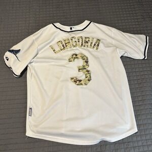 MAJESTIC Tampa Bay Rays Evan Longoria #3 Jersey White Camo Memorial Day SIZE 50